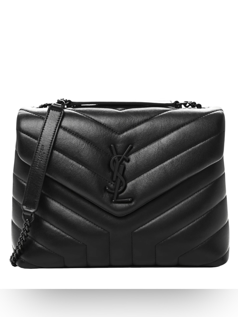New Saint Laurent YSL Small Loulou Shoulder Bag Black w/Black Hardware